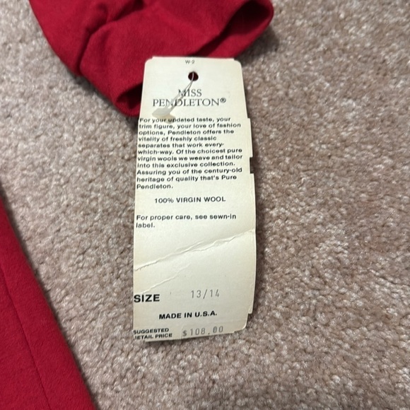 Miss Pendleton vintage 100% virgin wool dress size 13/14 USA - Picture 3 of 9